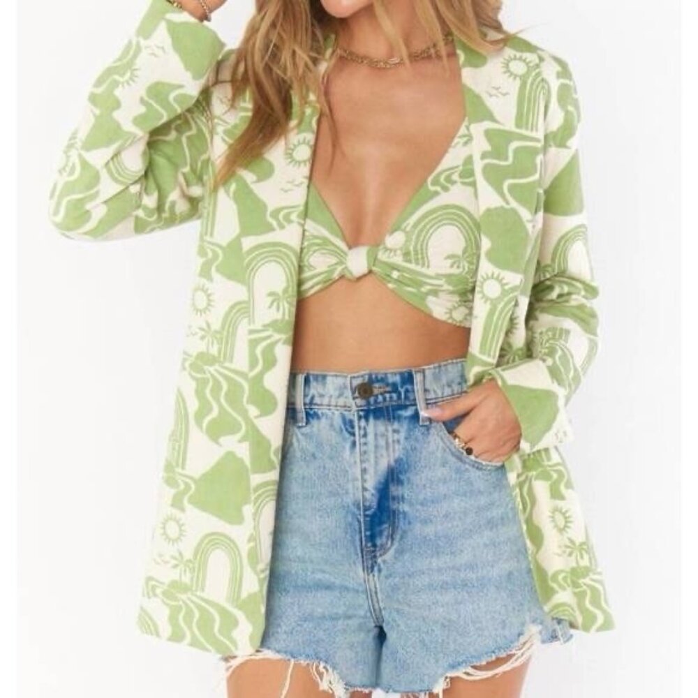 Show Me Your Mumu Hayden Blazer in Desert Sands Large Graphic Print Button Front